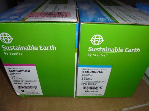 SUSTAINABLE EARTH BY STAPLES HP Laser jet color printer Q7583A Q7581A