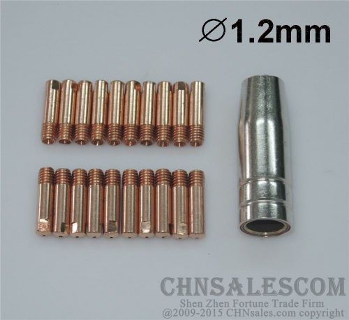 21 PCS MB-15AK MIG/MAG Welding Torch Contact Tip 1.2mm Gas Nozzle 145.0075
