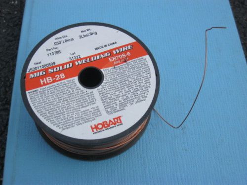 Hobart HB-28 Mig Solid Welding Wire ER70S-6     2lb Spool    FREE SHIP