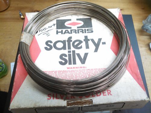Harris safety-silv 56 silver solder 1/16&#034; brazing alloy         over 33 troy oz for sale