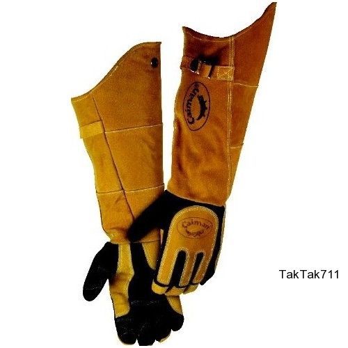 Caiman 21-Inch Deerskin Welding Glove Boarhide Leather Heat Shield Cuff