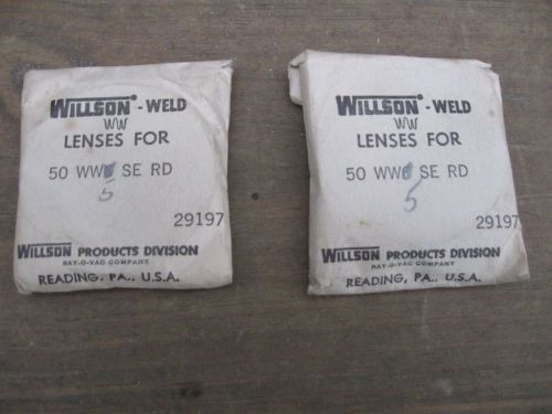 Vintage Wilson #5 green welding goggle lenses - new condition