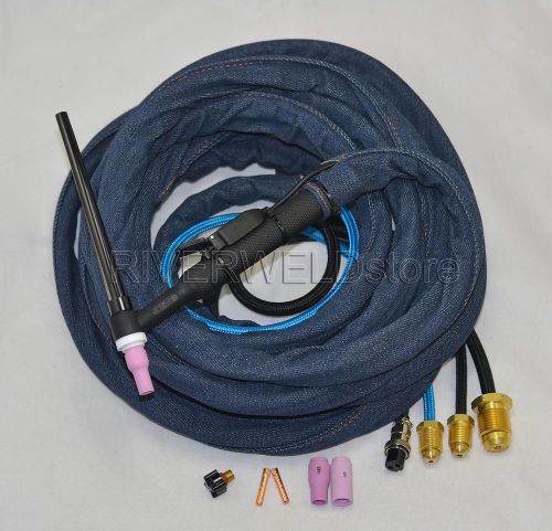 Wp-20f-25r 25-foot 200amp water-cooled tig welding torch complete flexible head for sale
