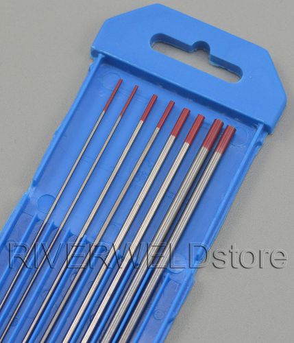 2% Thoriated WT20 Red Tungsten Electrode 7&#034; Assorted Size .040-1/16-3/32-1/8,8PK