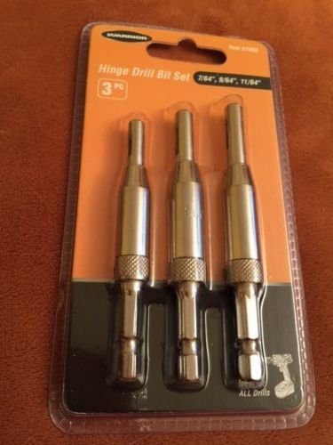 NEW 3 pc 7/64, 9/64, 11/64 WARRIOR Self Centering Hinge Drill Bits 61550 SEALED