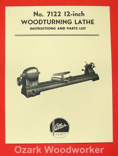 Atlas 7122 Wood Lathe Instruction &amp; Parts Manual 0027