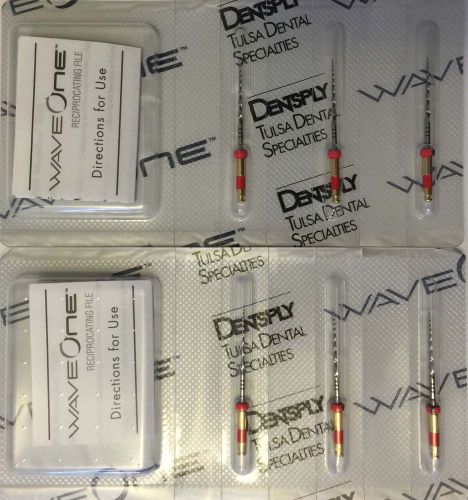 6 Primary Wave One Files Dentsply Waveone 25mm Endodontic Free U.S. Shipping.