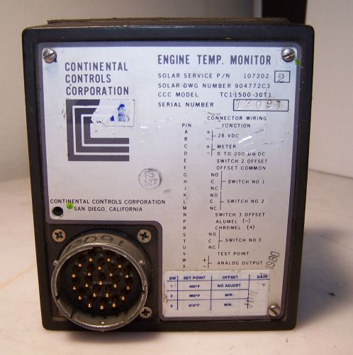 Continental controls tc1-1500-30t1 enging temperature monitor 28 vdc for sale