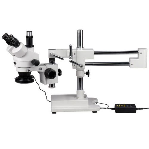 3.5x-90x trinocular stereo microscope with 4-zone 144-led ring light for sale