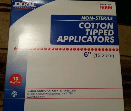 Dukal 6&#034; cotton tipped applicators q-tips autoclavable 1000