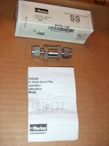New parker hannifin 4a-f4l-1-ss instrument inline filter stainless 1/4&#034; a-lok for sale