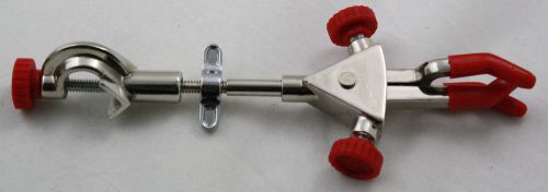 3 prong extension labarotory clamp with boss head and pvc coated grips for sale
