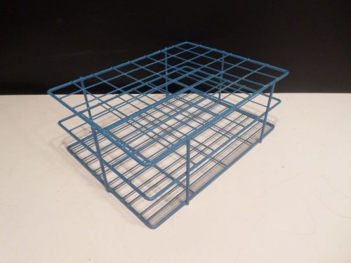 VWR Blue Epoxy-Coated Wire 48-Position Place 25-30mm Test Tube Rack Support