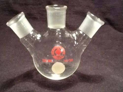 ACE GLASS 25ml Angled 3-Neck Round Bottom Flask 14/20 Joints