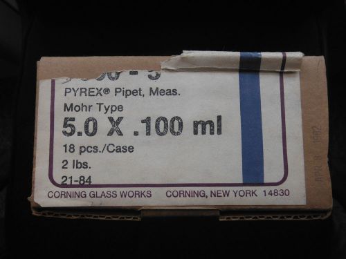 Lot Of 14 NOS CORING Pyrex Mohr Type Glass 5 in 1/10 ml  Pipets 5.0 X .100 ml