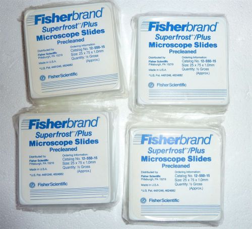 Fisherbrand 12-550-15 superfrost  plus  microscope slides 2 gross for sale