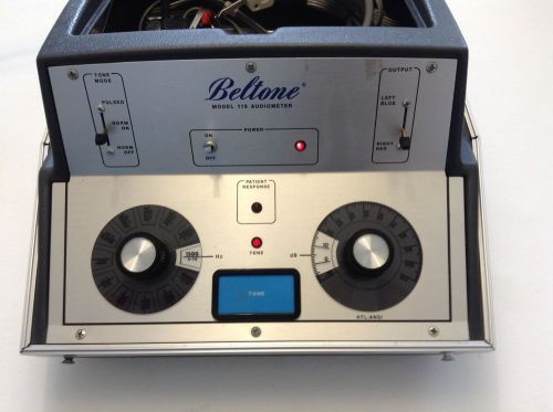 Beltone pure tone audiometer model 119, with cable, headset and hard case for sale