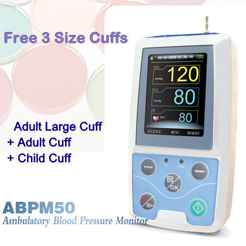 CE Contec ABPM50 Ambulatory Blood Pressure Monitor,Large Adult+Adult+Child Cuffs