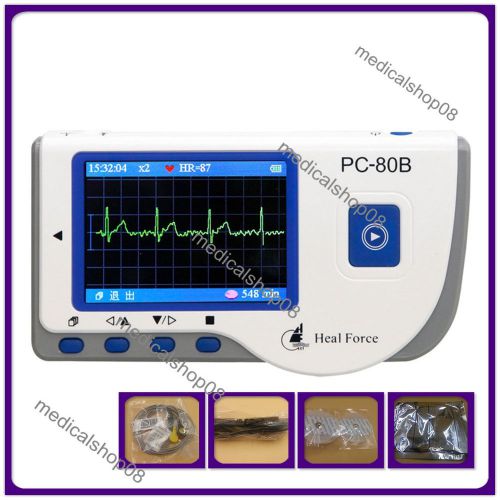 Heal force pc-80b portable heart ecg monitor software electrocardiogram electro for sale