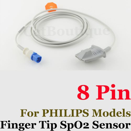 SpO2 Sensor For PHILIPS Audlt Finger Soft Tip 8 Pin