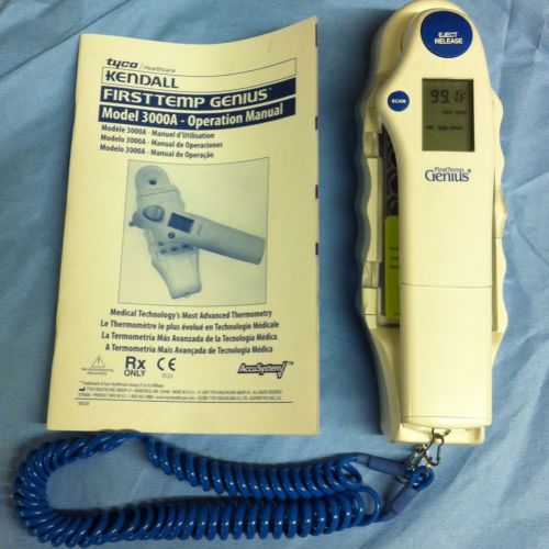 Kendall FirstTemp Genius Infared Tympanic Thermometer Model 3000A Great Cond.