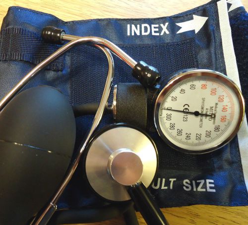 Combo Student Single Head Stethoscope &amp;Sphyg ADULT &amp;XL CUFFS awesome SALE pric