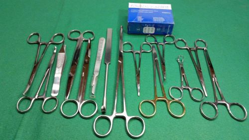 218 pcs spay neuter veterinary surgery surgical instruments forceps for sale