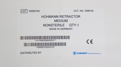 Zimmer 3088-02 Hohmann Orthopedic Retractor Medium