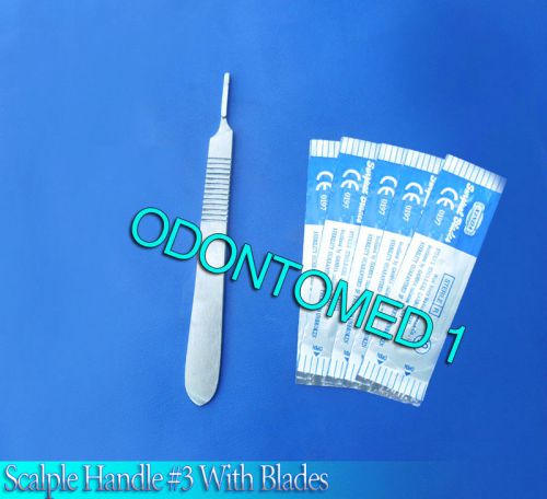 Scalple Handle #3 +20 Sterile Surgical Blade #15 Surgical Dental Instruments