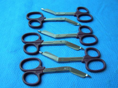 6Unit-Lister Bandage Nurse Scissors 5.5&#034;-Color Handles(Burgundy)One Large Ring