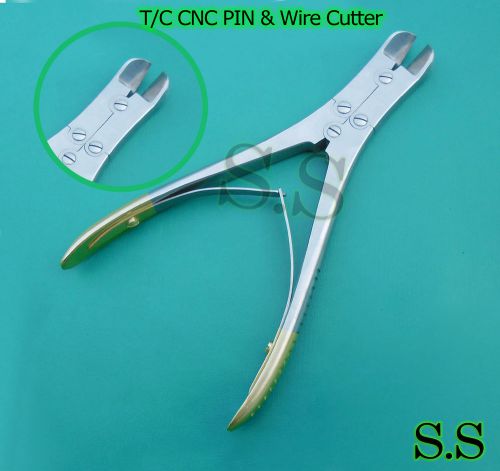 T/C CNC Pin &amp; Wire Cutter Orthopedic Surgical 8.5&#034; Angled CUTTING CAP 3/32&#034; MAX