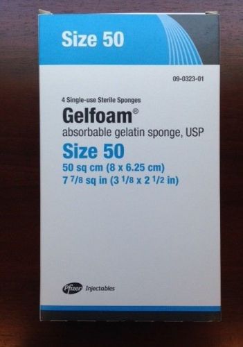 PFIZER Gelfoam Gelatin Sponge Size 50 #09-0323-01 4 per box New 1549