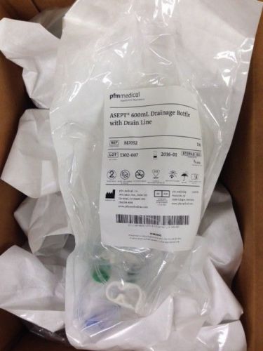 ASEPT 600ML Drainage Bottle w/Drain Line Case of 10 #M7052 01-2016 B BRAUN