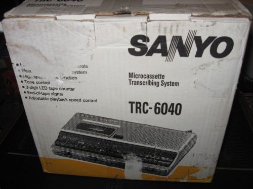 New Sanyo Micro Cassette Transcribing System Transcriber Dictation TRC-6040