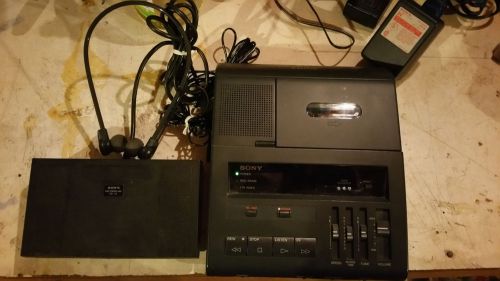 Sony BI-85 Transcriber Dictation Machine w Pedal Headphones and Power Adapter!