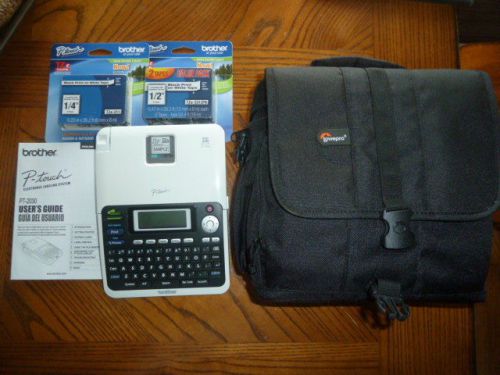 Brother PT-2030 Label Thermal Printer with 3 3 TZe tapes and Carrying Case
