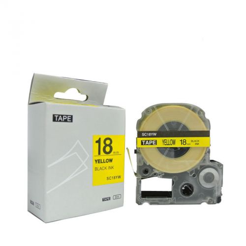 Label tape sc18yw (lc-5ybw9) black on yellow 18mm*8m compatible for epson lw-500 for sale