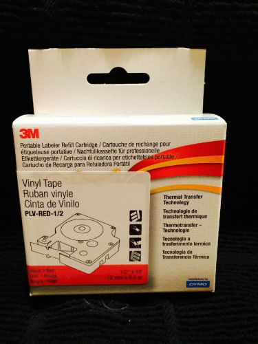 5-Pack 3M DymoPro Industrial Label Tape PLV-Red-1/2&#034;