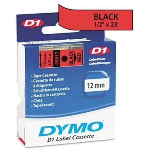 Dymo 45017 Black Print/ Red Tape 1/2 X 23