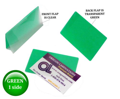 Qty 200 green/clear ibm card laminating pouches 2-5/16 x 3-1/4 by lam-it-all for sale