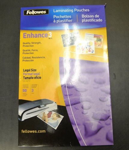 Fellowes 3 mil laminating pouches 50pk legal size for sale