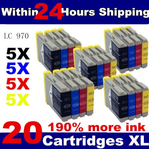 20 Compatible LC970 / LC1000 Ink Cartridges for Brother Printers Black + Colour