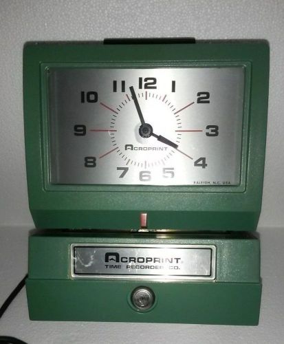 Vintage Acroprint 125nr4 Electric Print Time Clock Recorder Card Punch Stamp