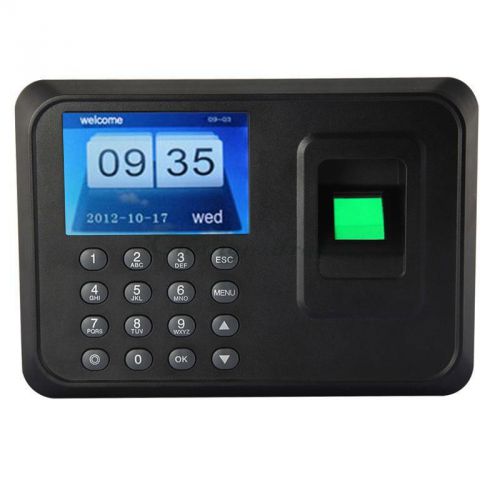 2.4&#034; biometric fingerprint attendance time clock machine w/ usb payroll recorder for sale