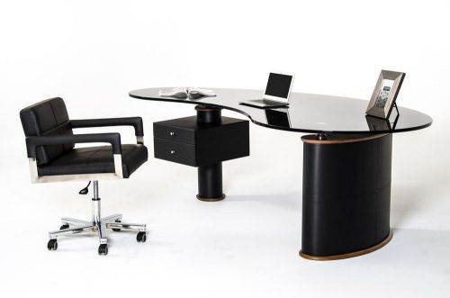 Robertson Modern Black and Walnut Office Desk