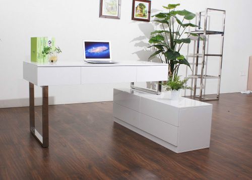 KD12 Modern Office Desk White Lacquer Finish
