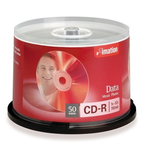 Imation CD Recordable Media - CD-R - 52x - 700 MB - 50 Pk- 120mm1.33 Hr