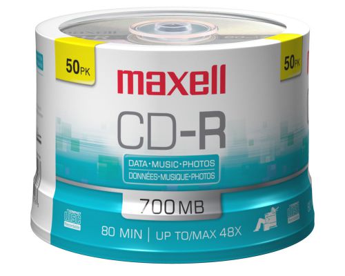 Maxell CD-R 700MB 80 MIN 48X Silver, 50/Pack, PK - MAX648250 (AR794-E2)