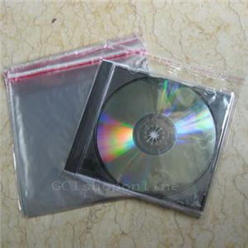 200 CD Case Box Jewel case resealable Wrap Bags Sleeves three three