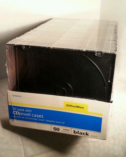 NEW! Office Max 50 pack Slim Jewel Cases Black FREE SHIPPING!